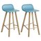 Leather Azul Low Back Tria Stool by Colé Italia, Set of 2 1