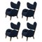 Blue Sahco Zero Smoked Oak My Own Chair Lounge Chairs from By Lassen, Set of 4 1
