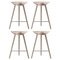 Oak and Stainless Steel Counter Stools from By Lassen, Set of 4 1