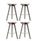Brown Oak and Brass Bar Stools from By Lassen, Set of 4 2