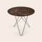 Brown Marble and Steel Emperador Dining O Table by Ox Denmarq 2