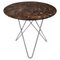 Brown Marble and Steel Emperador Dining O Table by Ox Denmarq 1