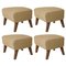 Sand Smoked Oak Raf Simons Vidar 3 My Own Chair Footstool from By Lassen, Set of 4, Image 1