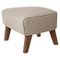 Beige and Smoked Oak Sahco Zero Footstool from By Lassen 1