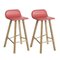 Leather Rojo Low Back Tria Stool by Colé Italia, Set of 4 4