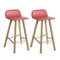 Leather Rojo Low Back Tria Stool by Colé Italia, Set of 4, Image 4