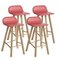 Leather Rojo Low Back Tria Stool by Colé Italia, Set of 4 5