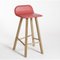 Leather Rojo Low Back Tria Stool by Colé Italia, Set of 4 2
