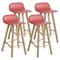 Leather Rojo Low Back Tria Stool by Colé Italia, Set of 4 1