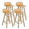 Natural Leather Low Back Tria Stool by Colé Italia, Set of 4 6