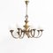 Vintage French Brass and Glass Ceiling Lamp, 1950s, Image 2