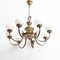 Vintage French Brass and Glass Ceiling Lamp, 1950s 5