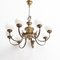 Vintage French Brass and Glass Ceiling Lamp, 1950s, Image 5
