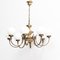 Vintage French Brass and Glass Ceiling Lamp, 1950s, Image 3
