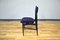 Wooden and Purple Velvet Dining Chairs, Italy, 1950s, Set of 6 8
