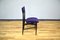 Wooden and Purple Velvet Dining Chairs, Italy, 1950s, Set of 6, Image 10