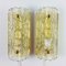 Scandinavian Glass & Brass Wall Lights or Sconces by Carl Fagerlund for Orrefors & Lyfa, 1960s, Set of 2 1