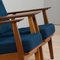 Mid-Century Danish Armchairs in Oak, Teak and Blue Wool Upholstery, 1960s, Set of 2 11