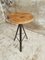 Industrial Oak Side Table with Iron Legs 8