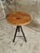 Industrial Oak Side Table with Iron Legs, Image 1