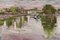Jackson Gary, Puente de Kew hacia Strand-on-the-Green, siglo XX, óleo a bordo, Imagen 3