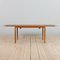 Rectangular Teak Table with 2 Hidden Extension Leaves by Henning Kjaernulf, Denmark, 1960s 4