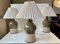 Lámparas de mesa escandinavas vintage esmaltadas con rayas. Juego de 3, Imagen 1