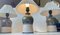 Vintage Scandinavian Glazed Table Lamps with Stripes, Set of 3 2