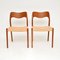 Vintage Danish Teak Chairs 71 by Niels Moller, Set of 2 3