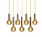 Mid-Century Modern Danish Pendants Lights with Gold Brass Finish, Set of 7 2