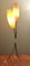 Mid-Century Dreibein Stehlampe mit Plissierten Schirmen 12