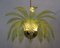 Mid-Century Modern Chandelier with Murano Glass and Brass Palm Leaves, 1970s, Image 5