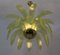 Lámparas de araña Mid-Century modernas de cristal de Murano y hojas de palmera de latón, años 70, Imagen 7