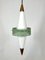 Mid-Century Brass and Triplex Opaline Glass Pendant Lamp from Stilnovo 2