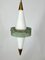 Mid-Century Brass and Triplex Opaline Glass Pendant Lamp from Stilnovo, Image 9