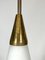Mid-Century Brass and Triplex Opaline Glass Pendant Lamp from Stilnovo 5