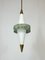 Mid-Century Brass and Triplex Opaline Glass Pendant Lamp from Stilnovo 8