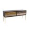 Italienisches Sideboard aus Massivholz & Farbglas, 1950er 3