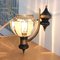 Große Art Deco Wandlampe aus Metall & Rauchglas, 1960er 2