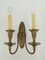 English Brass Double Arm Wall Lamps, Set of 2 2