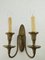 English Brass Double Arm Wall Lamps, Set of 2 7