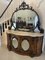 Antique Victorian Burr Walnut and Carved Mirror Credenza 1