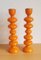 Scandinavian Space Age Wood Candleholders, 1970s, Set of 2, Image 2