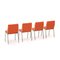 Chairs in Red Fabric by Gianni Moscatelli for Formanova, 1970s, Set of 4 5