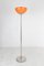 Floor Lamp in Chrome with Orange Glass Shade, 1970s 1