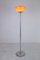 Floor Lamp in Chrome with Orange Glass Shade, 1970s 2
