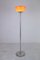 Lampadaire en Chrome avec Abat-Jour en Verre Orange, 1970s 2