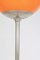 Stehlampe aus Chrom mit orangefarbenem Glasschirm, 1970er 3