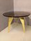 Rotondo Table in Polished Solid Brass and Bronzed Glass 2