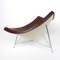 Sedia Coconut Mid-Century moderna in pelle marrone di George Nelson, Immagine 4